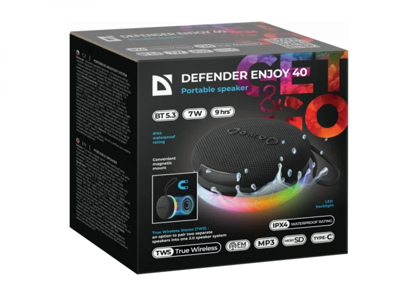 Bluetooth zvučnik Defender Enjoy 40/7W, Magnet/BT/IPX4/FM/TF/TWS