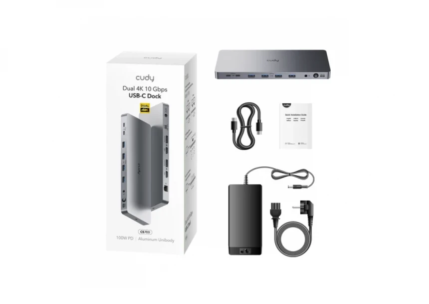 Docking station Cudy CS700 13 in 1 10Gbps USB-C Dual 4K