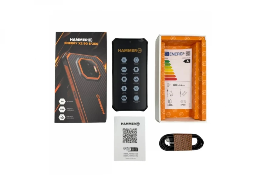Mobilni telefon Hammer Energy X2 5G 8/256GB Black IP68 & IP69K