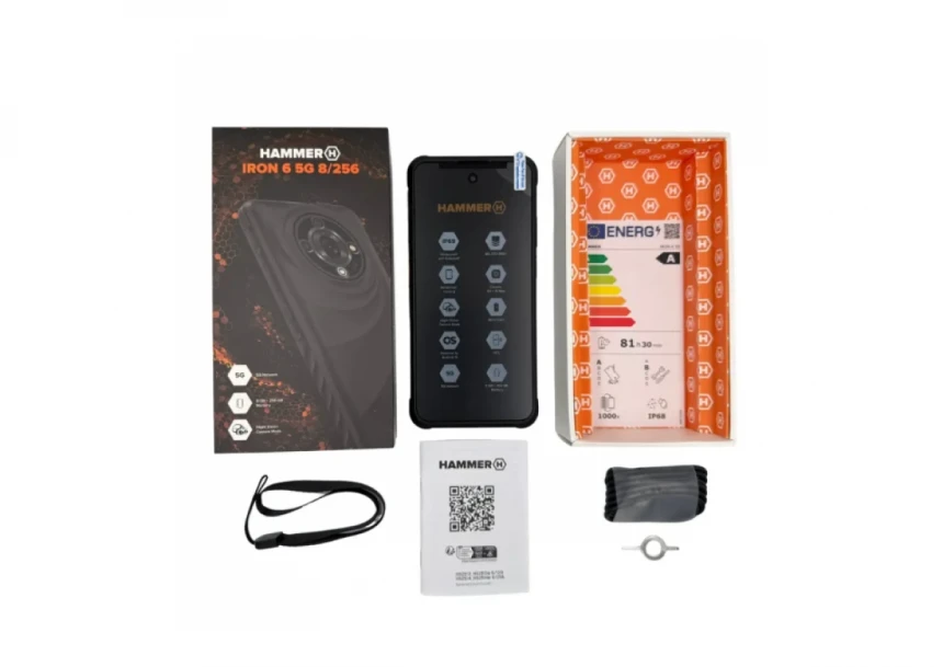 Mobilni telefon Hammer IRON 6 5G 8GB/256GB Black IP69K