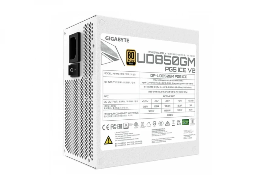 Napajanje 850W Gigabyte GP-UD850GM PG5 Ice V2