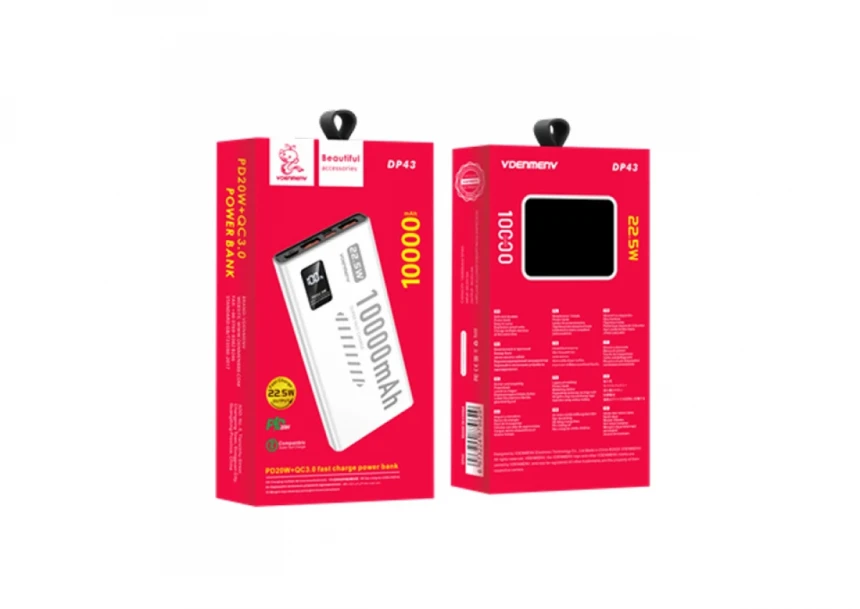 Power bank Denmen DP43 10000Mah Fast PD20W /QC3.0/ 2xTypeC/1xUSB-A Beli