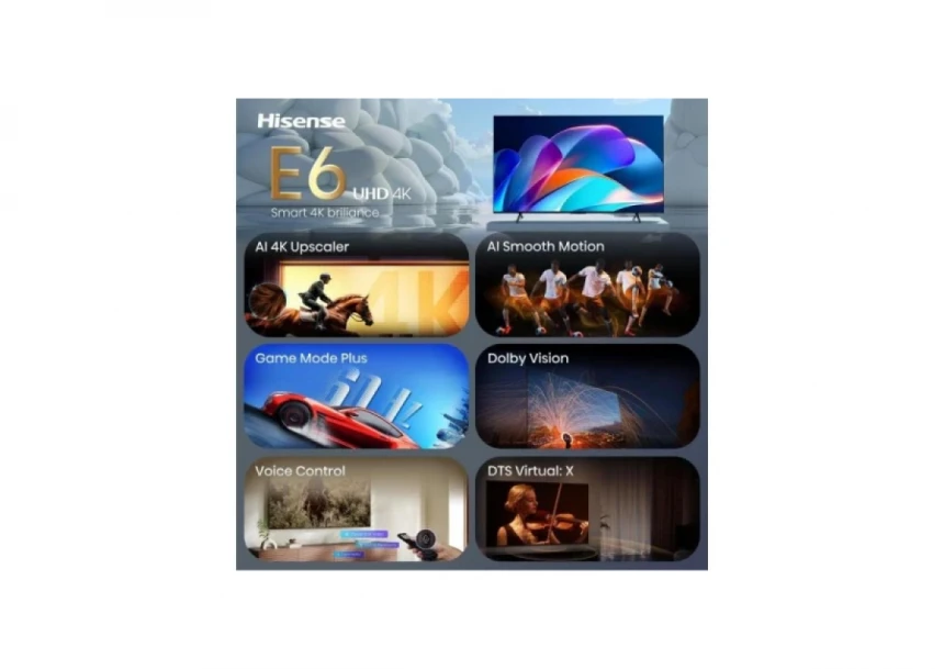 SMART LED TV 55 Hisense 55E6ST 3840x260/UHD/4K/DVB-C/T2/S2/VidaaOS
