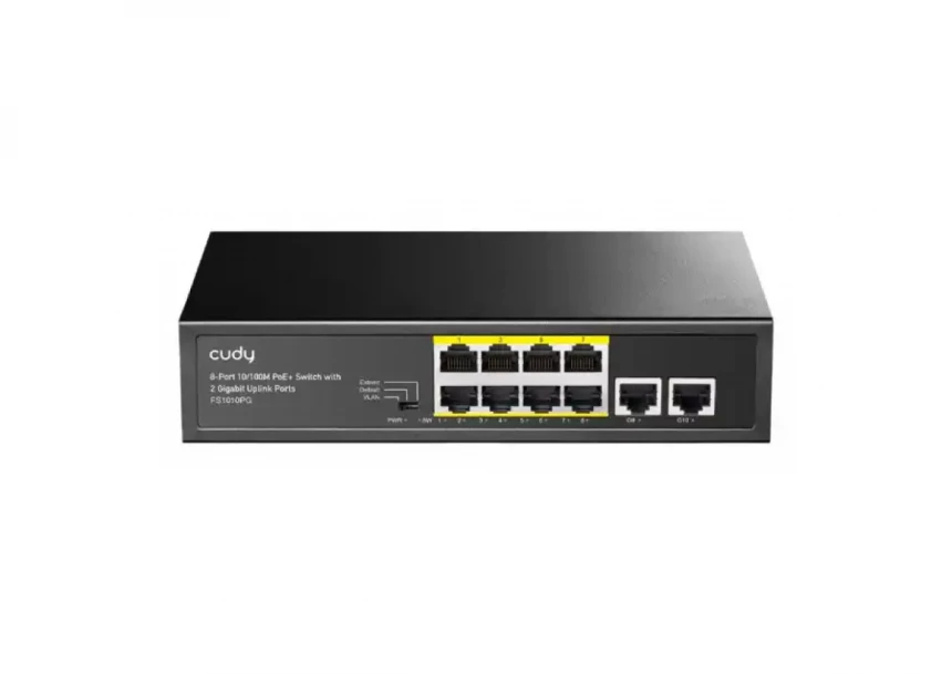 Svič 10/100 8+2-port PoE + 1Gbps RJ45 Cudy FS1010PG 120...
