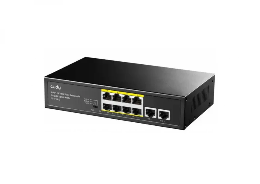 Svič 10/100 8+2-port PoE + 1Gbps RJ45 Cudy FS1010PG 120W