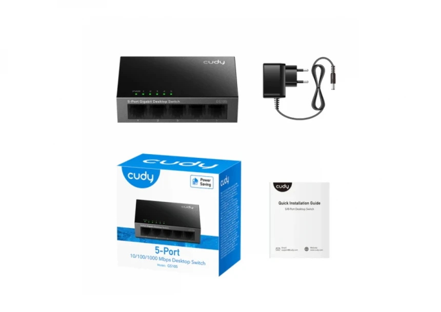 Svič 10/100/1000 5-port Cudy GS105/ Metalno kućište