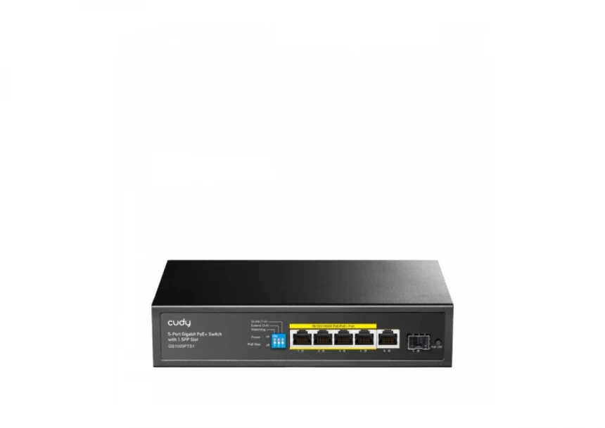 Svič 10/100/1000 5-port Cudy GS1005PTS1 4xPoE+ sa 1 SFP...