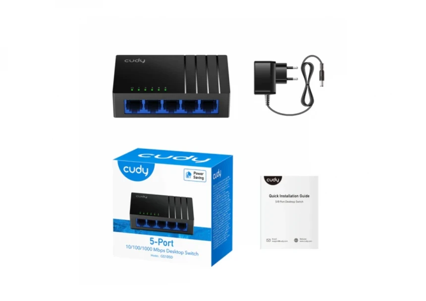 Svič 10/100/1000 5-port Cudy GS105P/ 4 PoE+ port 36W