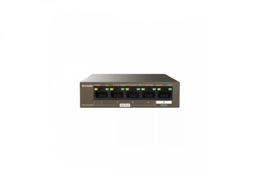 Svič 10/100/1000 5-Port PSE i PD Tenda TEG1105PD/4-Port...