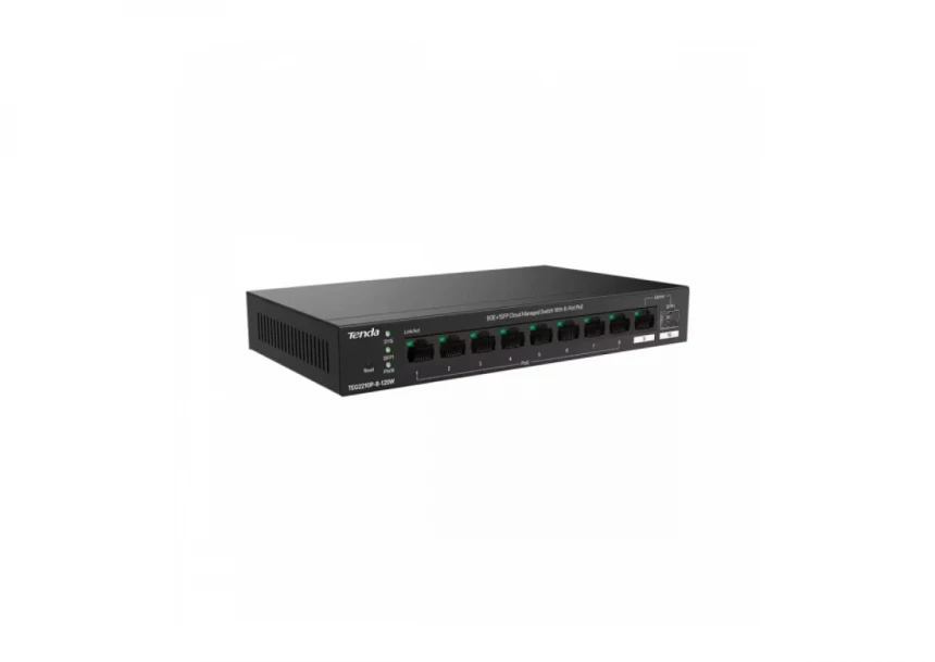 Svič 10/100/1000 9-port + 1SFP Tenda TEG2210P-8-120W/8-Port PoE
