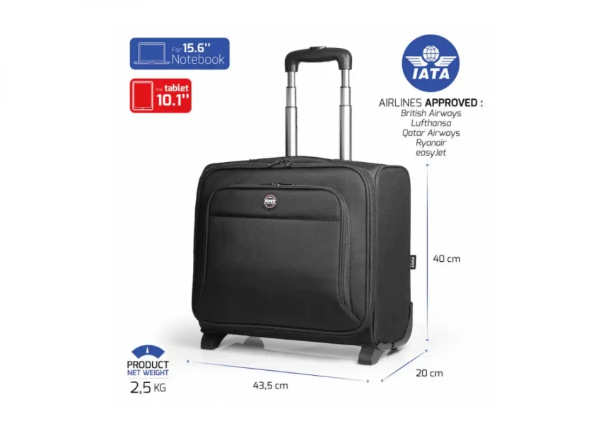 Torba za Laptop 15.6 Port Designs Hanoi II Trolley CL/crna
